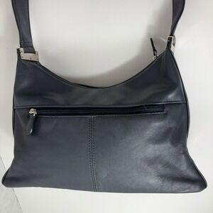 Aurielle Navy Blue Leather Hobo Bag Shoulder Purse Minimalist Y2K Quiet Luxury